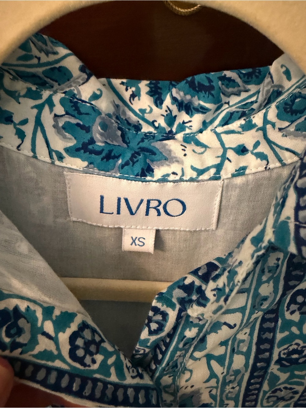 Long-Sleeve Blue Floral Maxi Dress - Picture 3 of 4